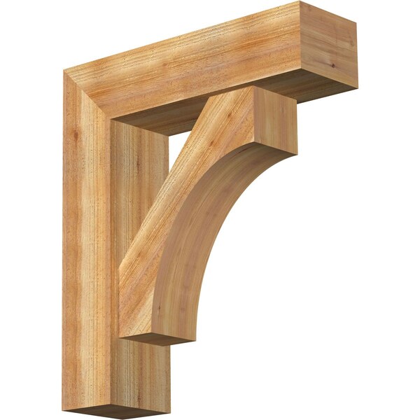 Ekena Millwork Westlake Block Rough Sawn Bracket w/ Offset Brace, Western Red Cedar, 8"W x 28"D x 32"H BKT0806X28X32WTL05RWR - main